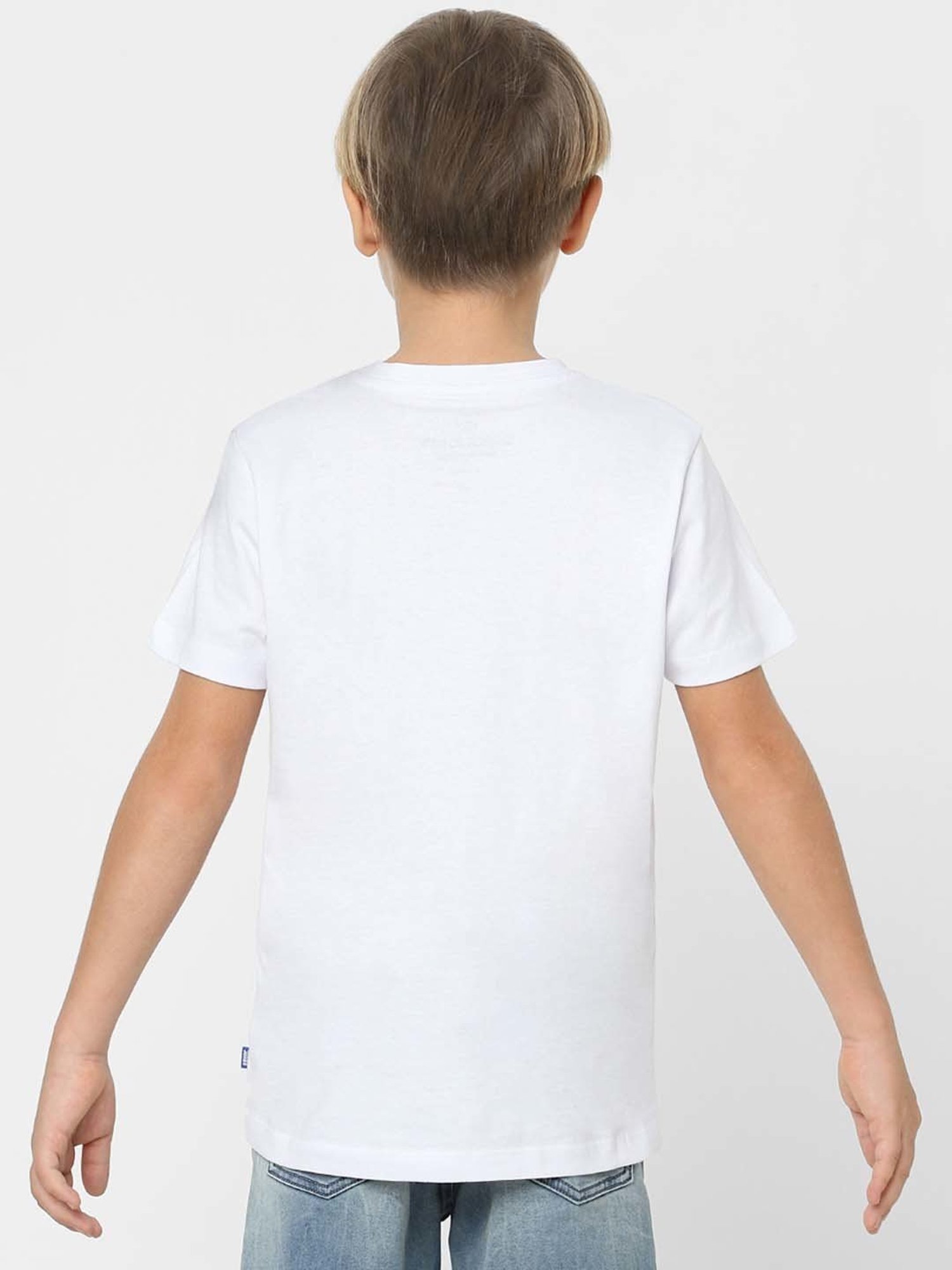 Jack & Jones Junior White Cotton Printed T-Shirt