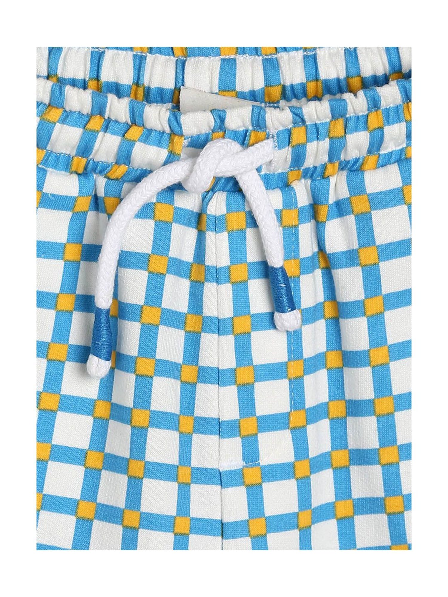 MINIKLUB Kids White & Blue Checks Shorts