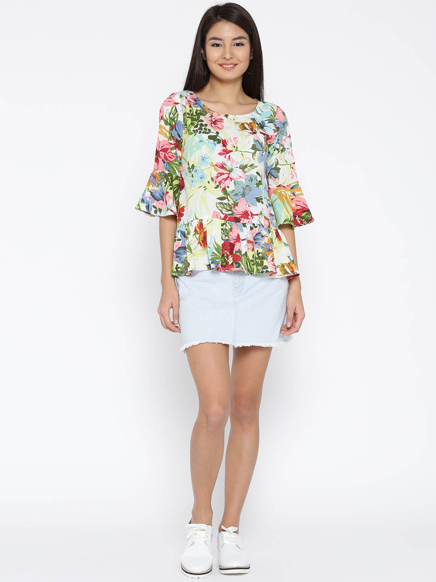 Sera Multicolor Floral Print Top