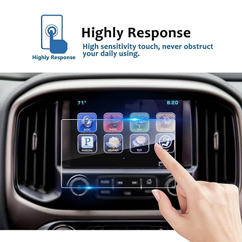 Glass Protector Replacement for 2015-2019 2020 Chevrolet Colorado Suburban Tahoe 8 Inch Mylink, Tempered Glass Navigation Infotainment Center Touch Screen Protector, Scratch-Resistant