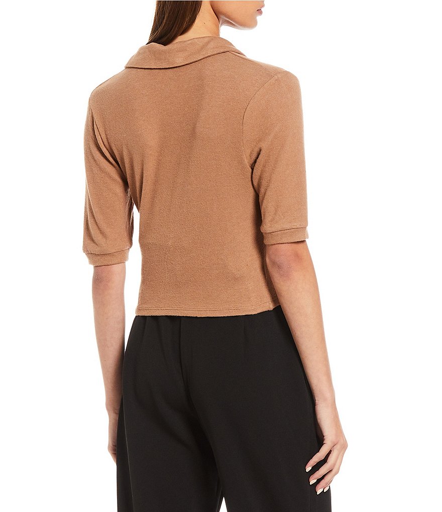 June & Hudson Twist Front Short Sleeve Top