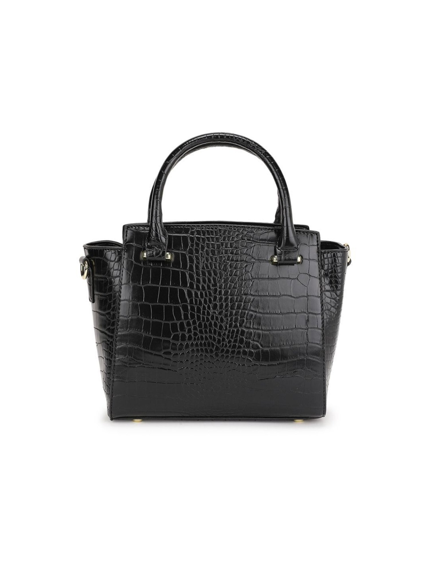 Tyra Alice Black Textured Faux Leather Handbag