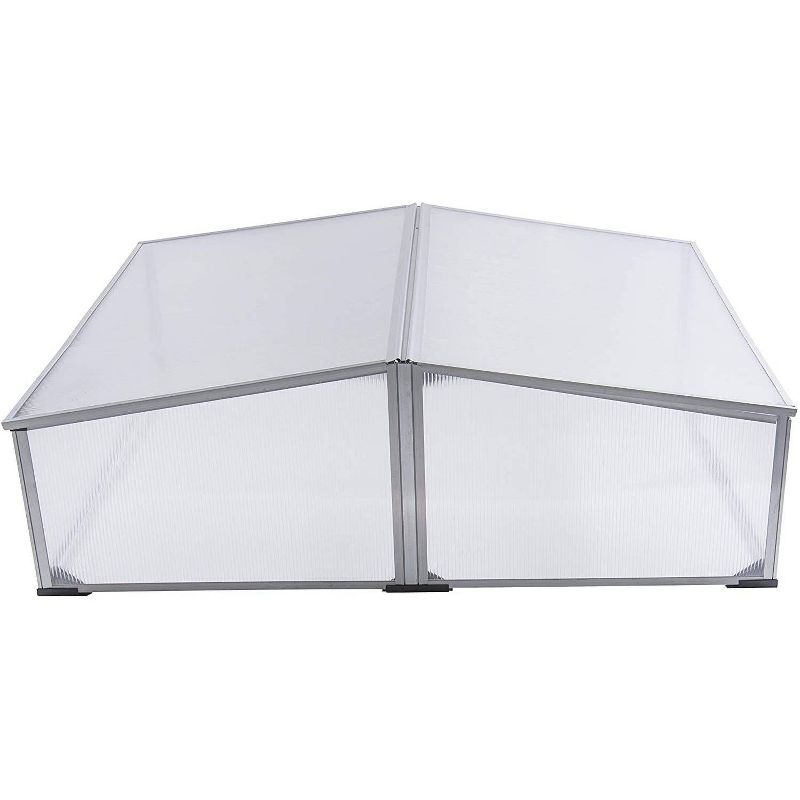 Ogrow 39" Easy to Assemble  Square Aluminum Cold Frame Greenhouse for Herbs, Vegetables or Flowers