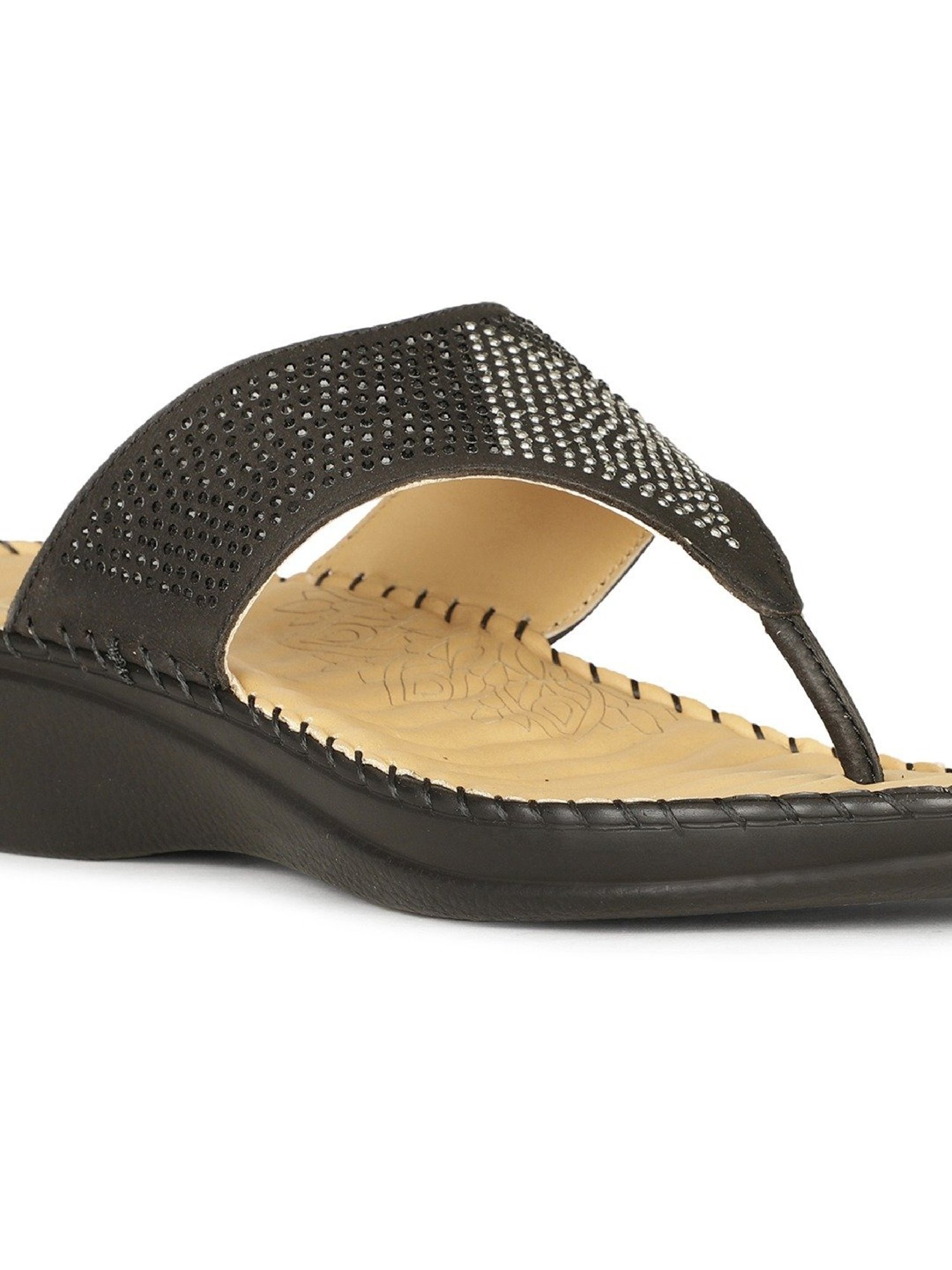 Scholl by Bata Women's Black Thong Wedges