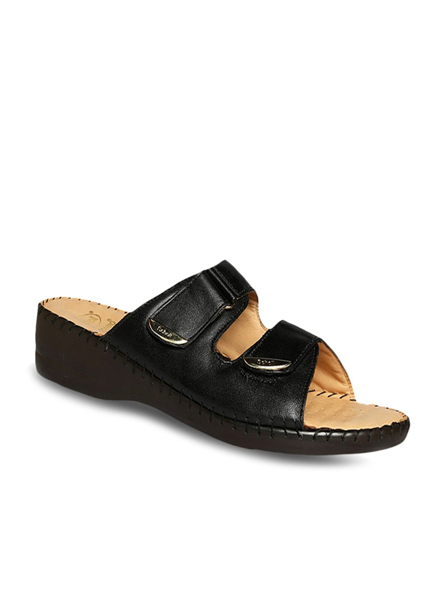 Scholl by Bata Women's Trim Black Casual Wedges