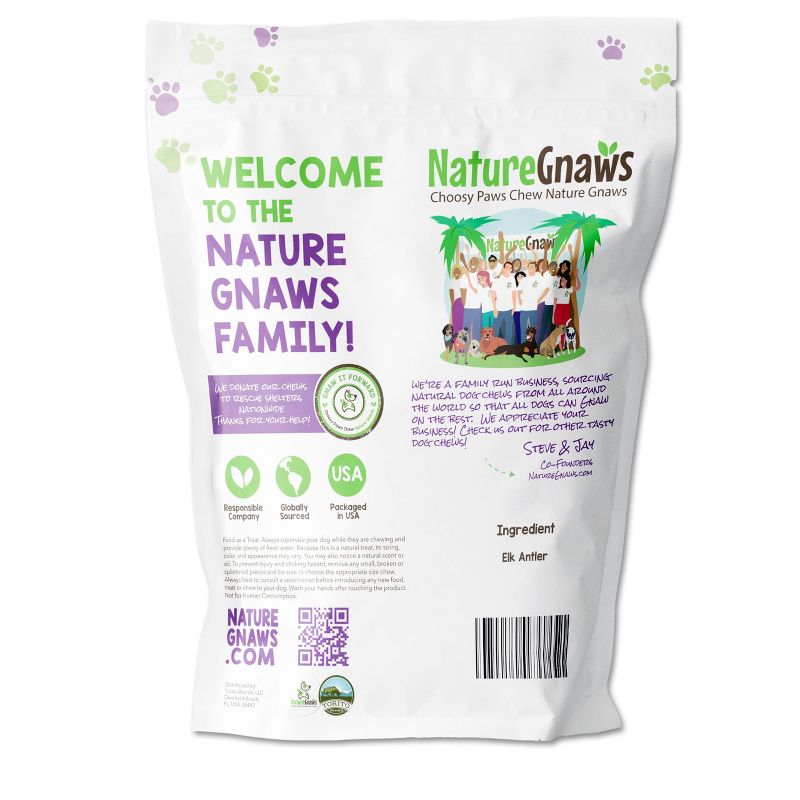Nature Gnaws Elk Antlers 5-8" Dog Treats - 3ct