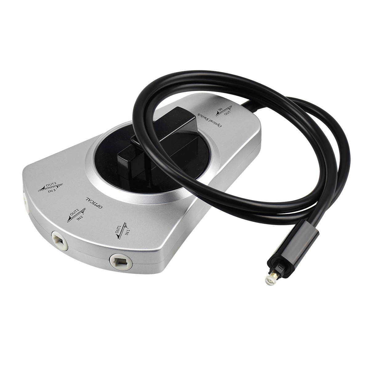 Fiber Optic Splitter 1 in 3 Out,Toslink Fiber Optical Audio Adapter Switch Selector TosLink Converter 2.6ft(1 in 3 Out)