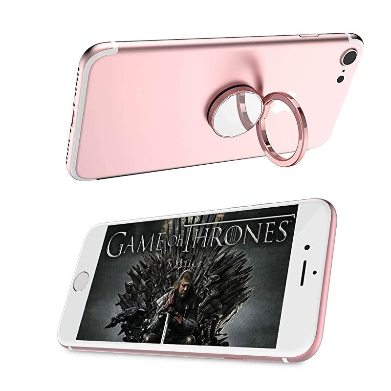 Phone Ring Holder 360 Rotation Mirrior Phone Ring Stand Fit Well with Magnetic Phone Mount Holder Compatible with iPhone 8 PlusXS Max and Other Smartphones Rose Gold