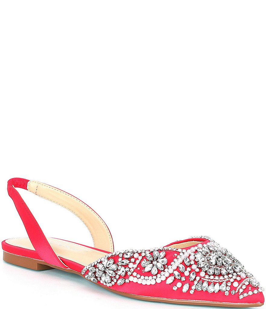 Blue by Betsey Johnson Molly Rhinestone Slingback Dress Flats