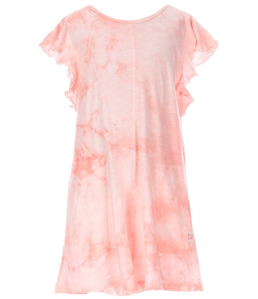Billabong Little/Big Girls 5-14 Ruffle-Sleeve Wave Break Tie-Dye Romper