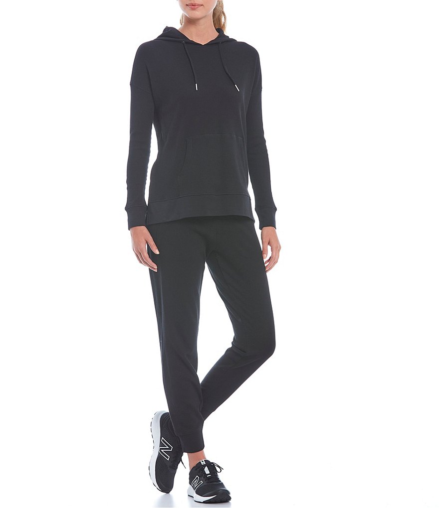 Calvin Klein Performance Long Sleeve Relax Fit Hi-Low Waffle Hoodie
