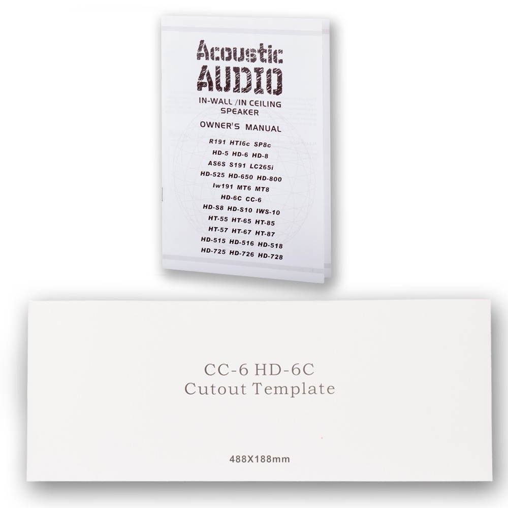 Acoustic Audio HD6c In-Wall Dual 6.5" Speakers Home Theater Surround Sound 8 Speaker Set