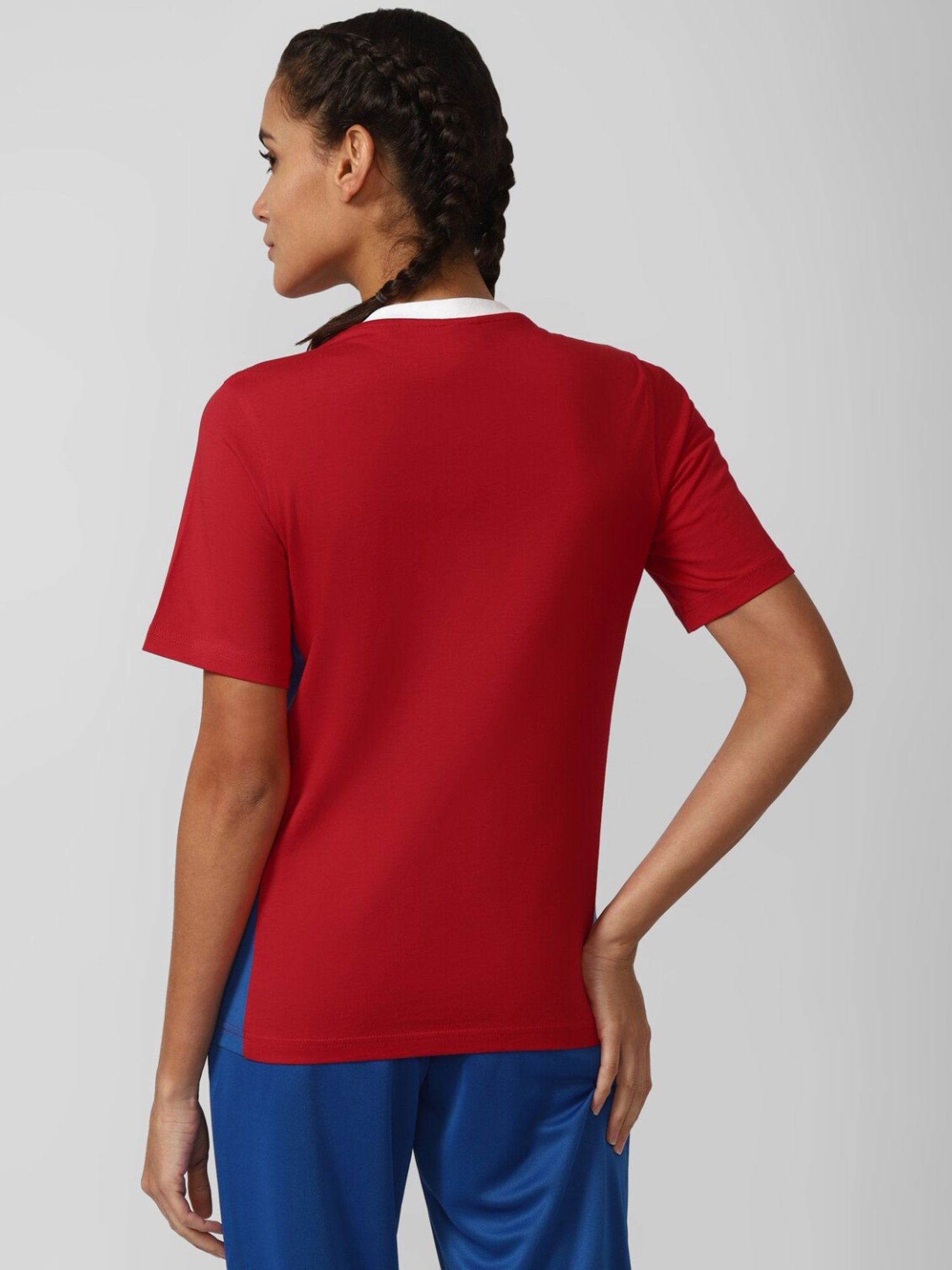 Reebok Red Cotton Logo Print T-Shirt