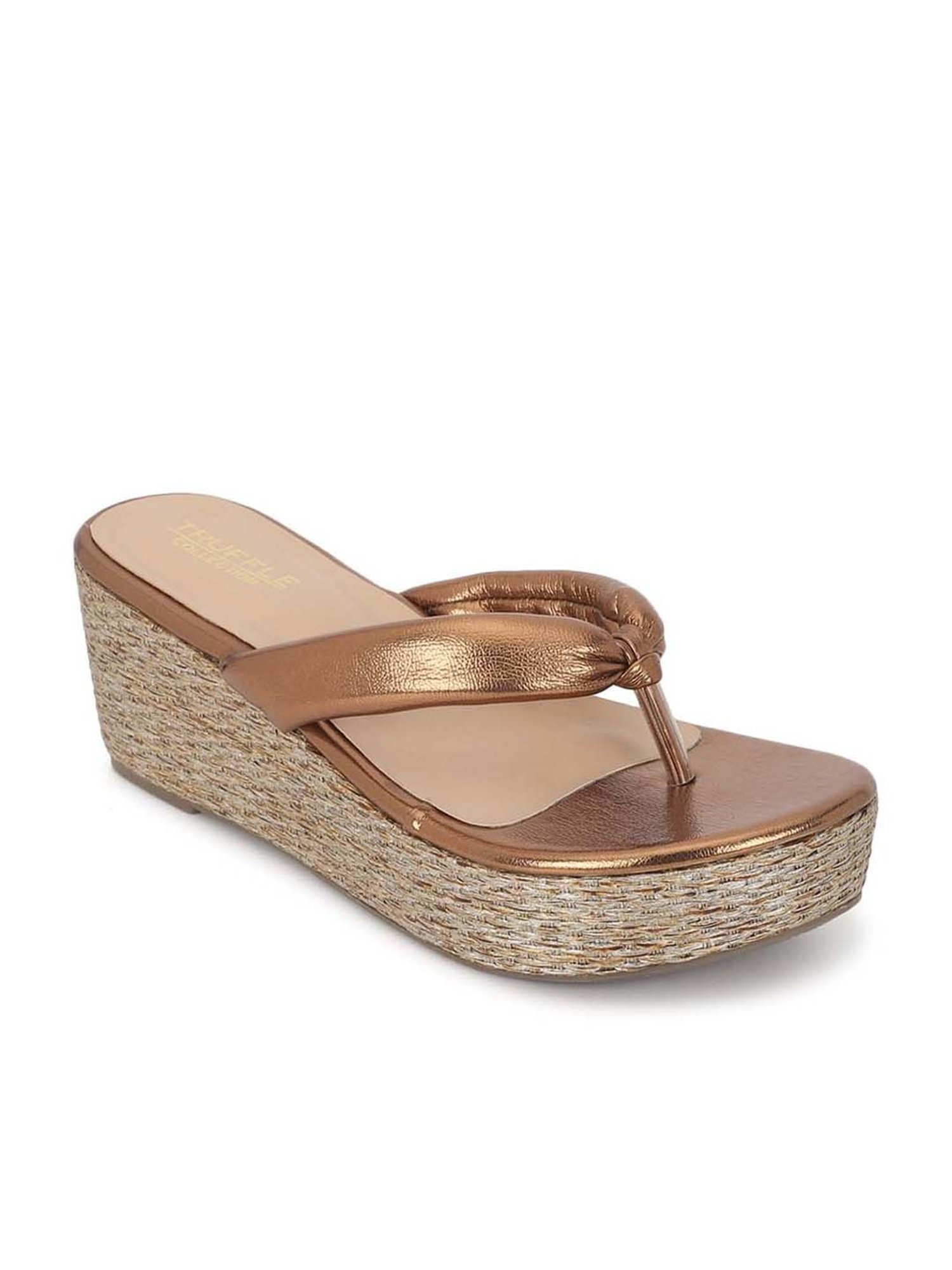 Truffle Collection Women's Copper Thong Wedges