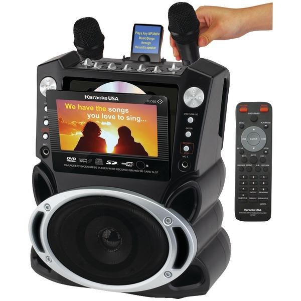 Karaoke USA GF829 Portable DVD /CD+G/ MP3+G Karaoke System with 7" Screen & Recording