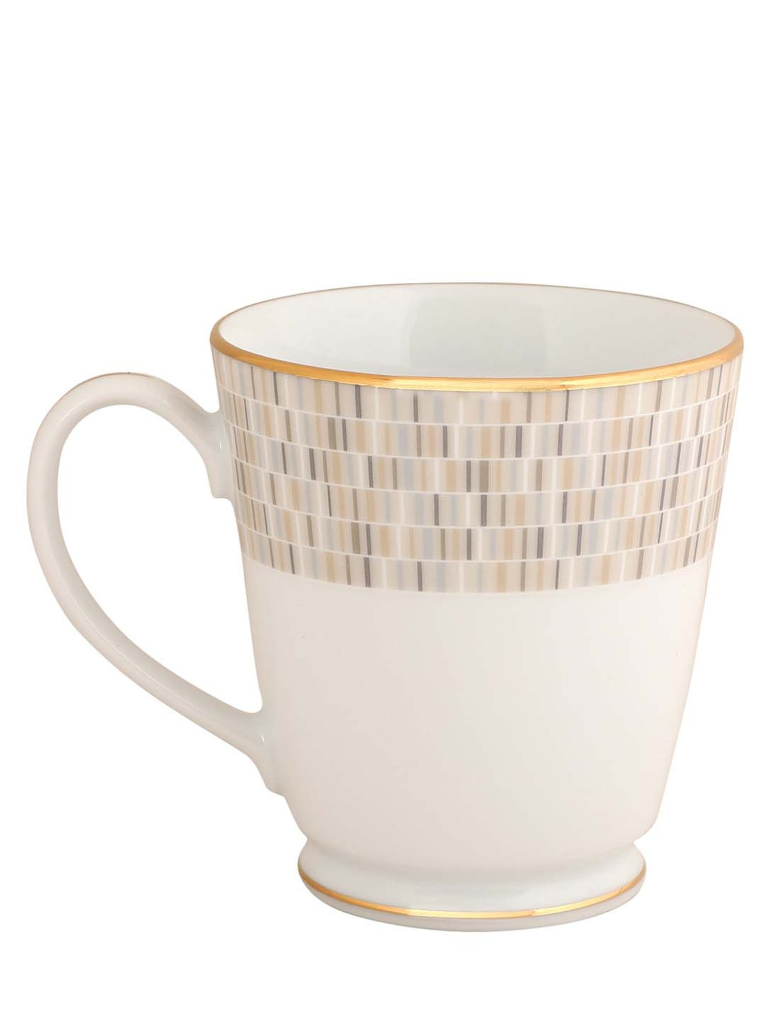 NORITAKE Hearth Off-White & Brown Porcelain VILLE DE LUMIERE Milk Mug (0.37 L) - Set of 1