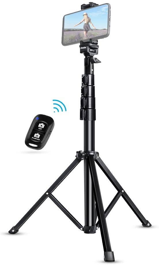 Selfie Stick Tripod, UBeesize 51" Extendable Tripod Stand with Bluetooth Remote for iPhone & Android Phone, Heavy Duty Aluminum, Lightweight