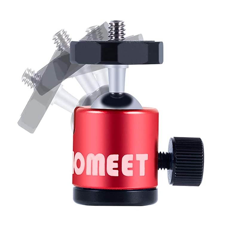 Super Clamp Mount Stands Magic Arm Metal with Ball Head 1/4&rdquo; & 3/8&rdquo; Screw Thread Camera Rig Friction Arm Ballhead Mount Flash Bracket (RED)