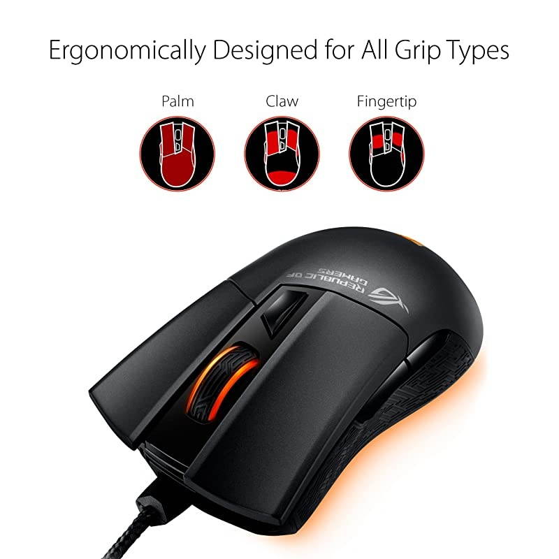 Optical Gaming Mouse ROG Gladius II Origin Call of Duty Black Ops 4 Edition | Ergonomic Righthanded PC Gaming Mouse for FPS Games | 12000 DPI Optical Sensor | Aura Sync RGB Armoury II