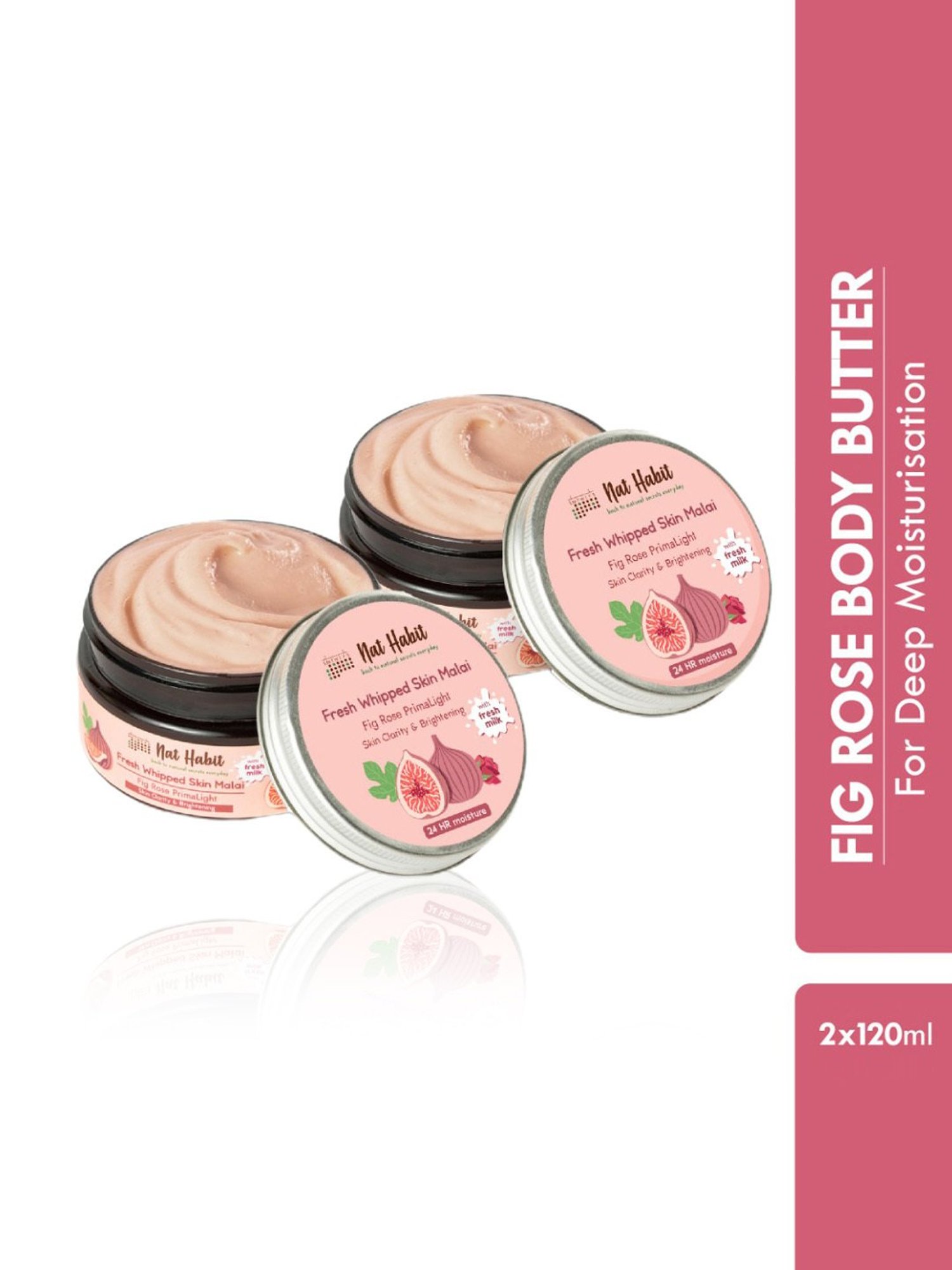 Nat Habit Fig Rose PrimaLight Fresh Whipped Skin Malai - Pack of 2