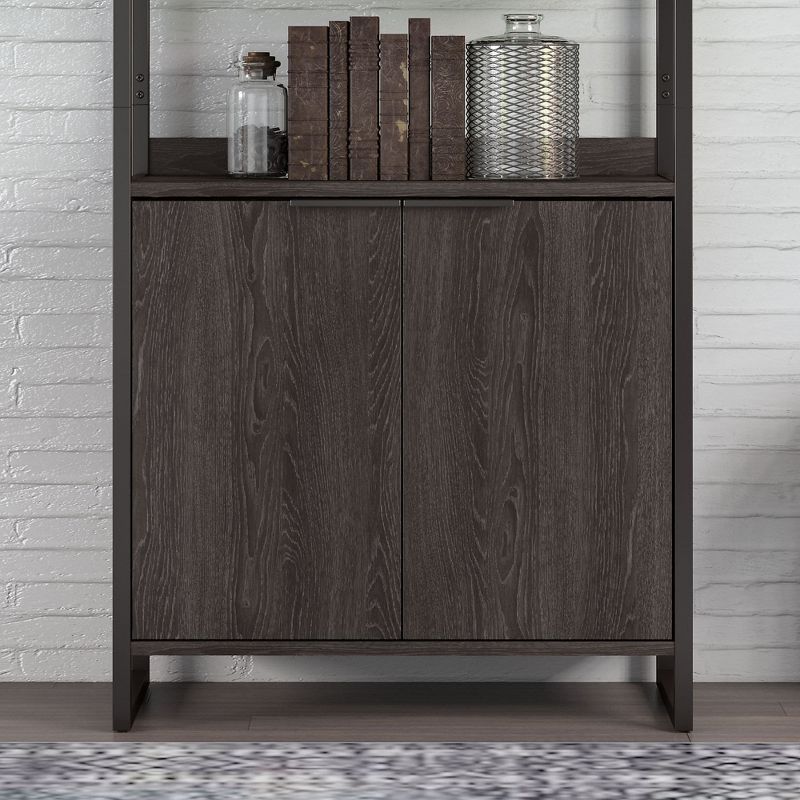 Office by kathy ireland Atria Door Kit for 5 Shelf Bookcase Charcoal Gray ARB230CR