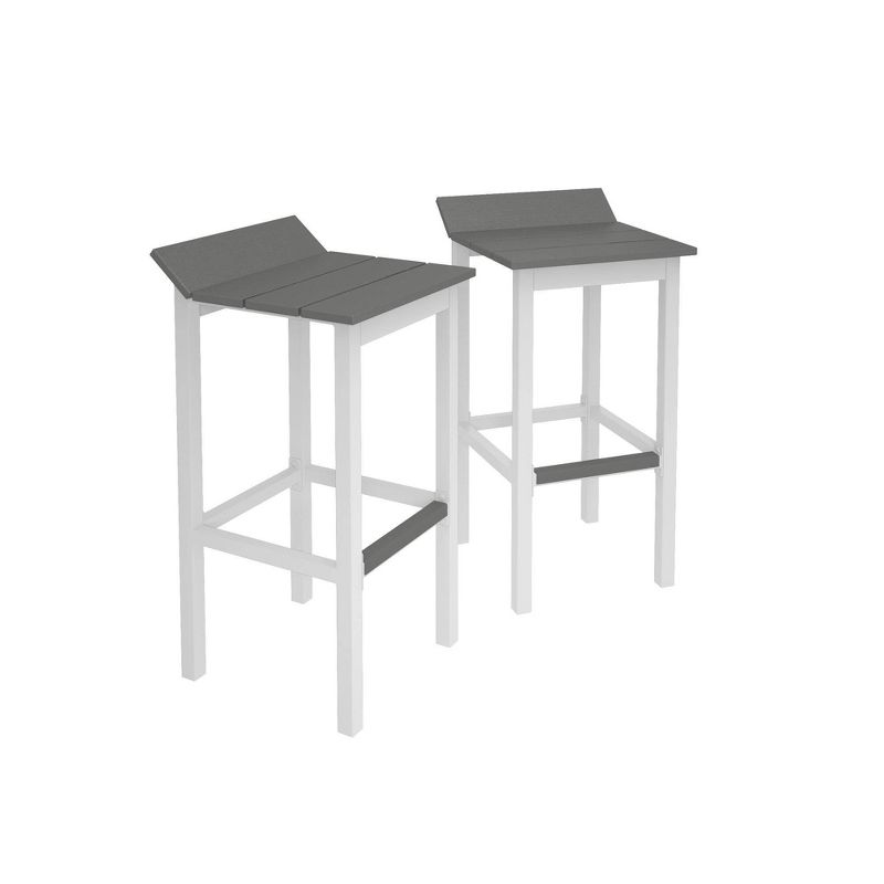 Ariesa 2pk Outdoor Bar Stools - White & Gray - CosmoLiving