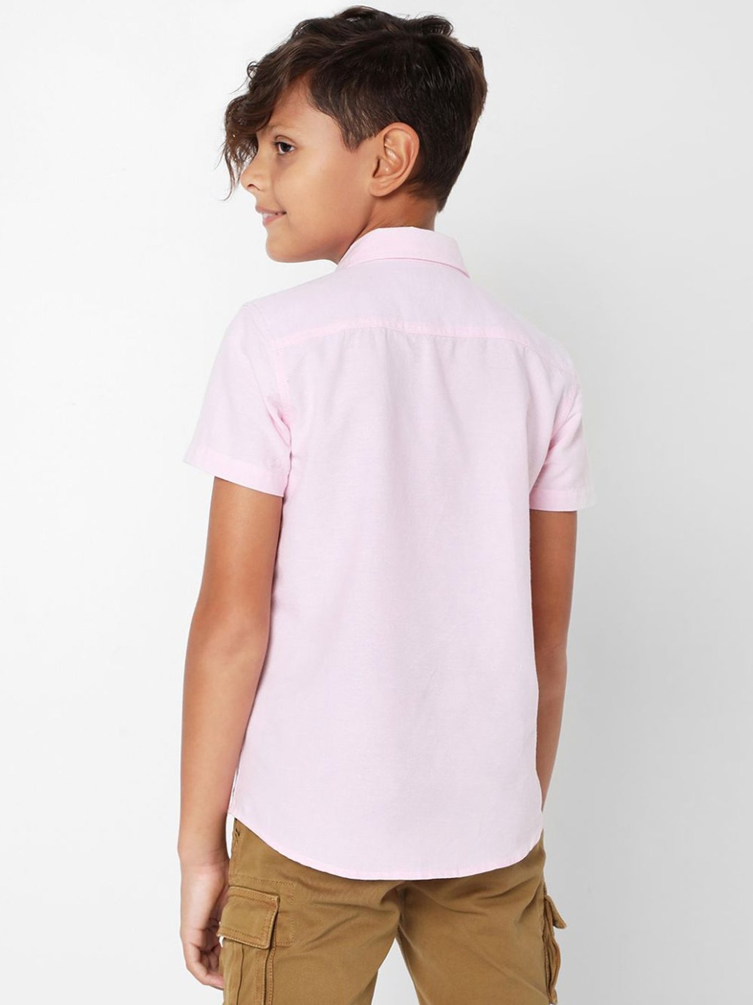 GAS KIDS Pink Cotton Striped Shirt