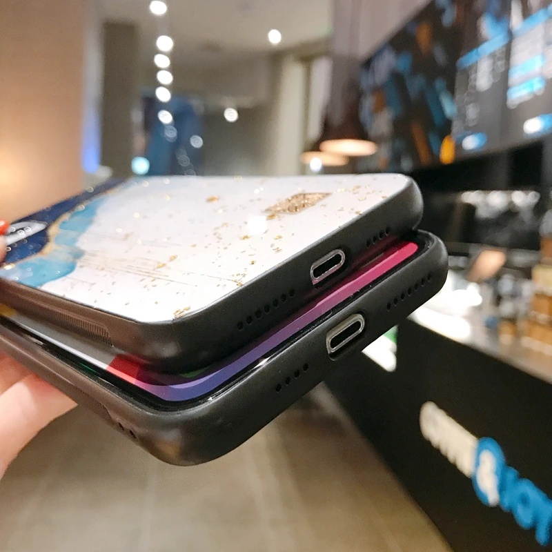 Luxury Gold Foil Phone Case For iPhone 11 12 mini Pro Max XS X XR 7 8 6 6S Plus SE Shockproof tree leaf Cases Cover