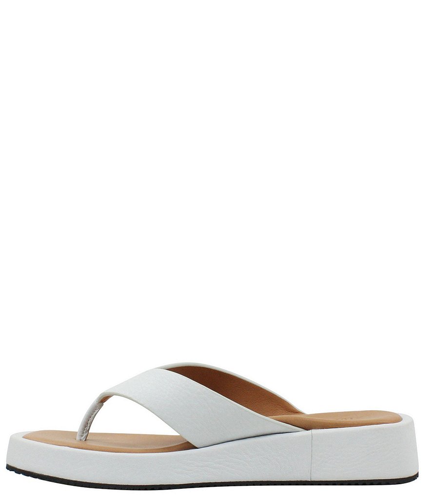 L'Amour Des Pieds Anastasio Leather Thong Platform Wedge Sandals