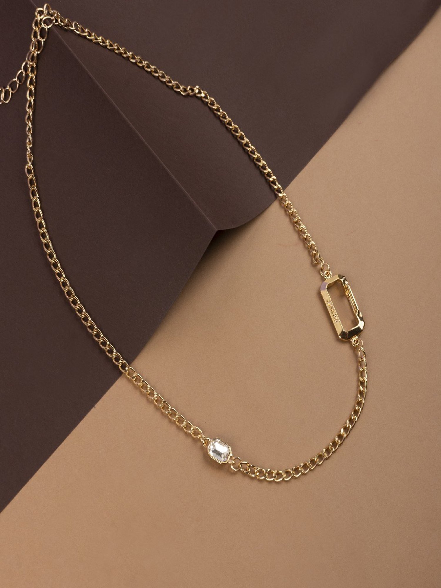 Jewelz Chain Necklace With Beautiful Stone Pendant for Girls & Women