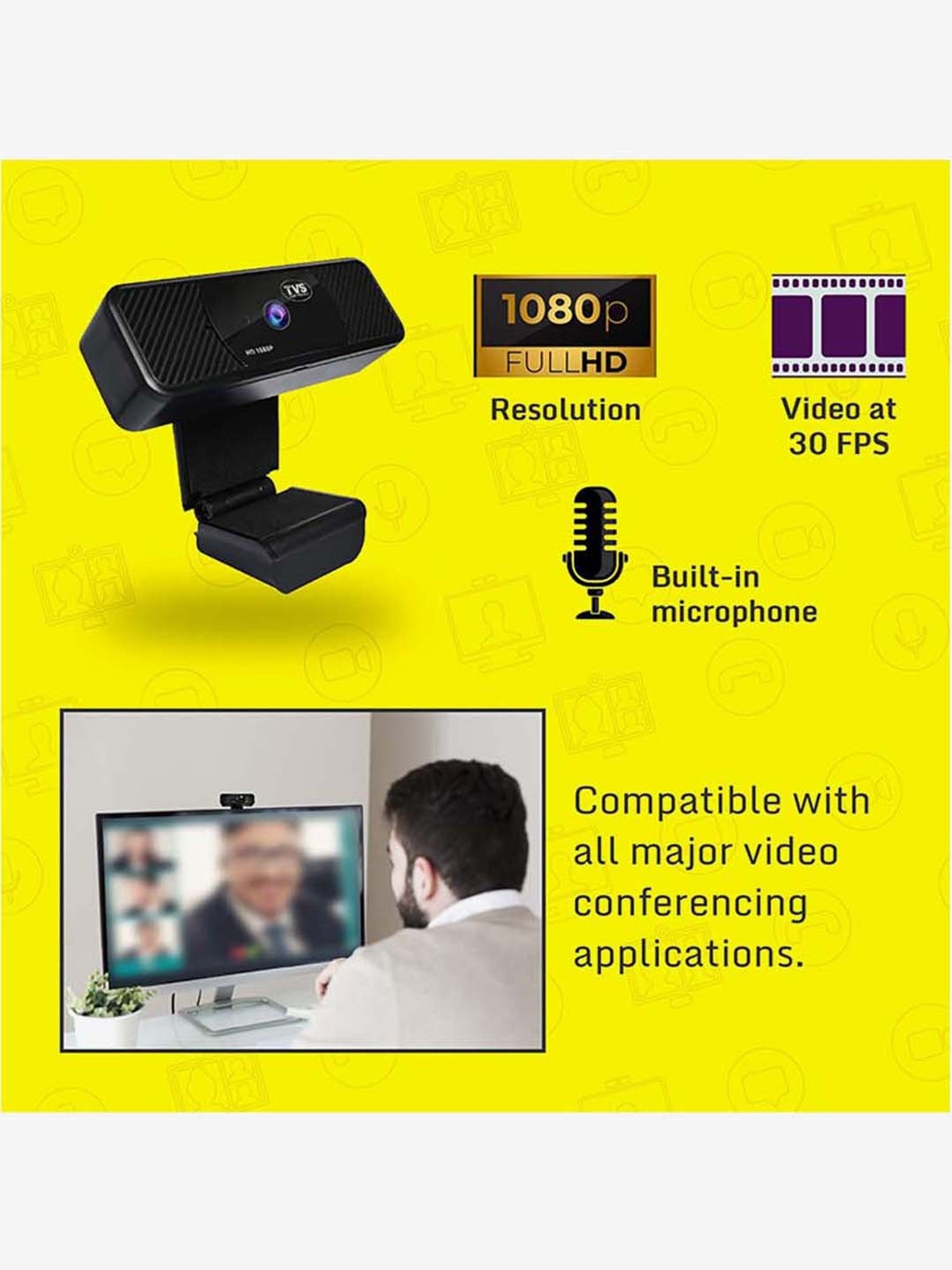Logitech Conference Cam BCC950 Video Conference Webcam, HD 1080p Camera with Built-In Speakerphone