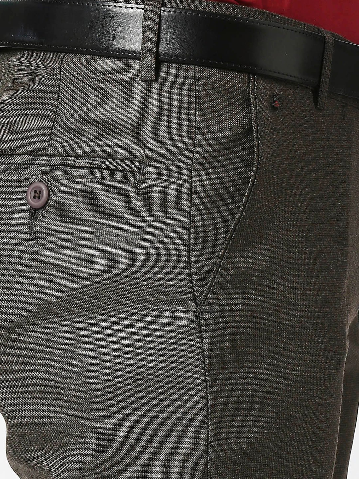 SOLEMIO Brown Slim Fit Trousers