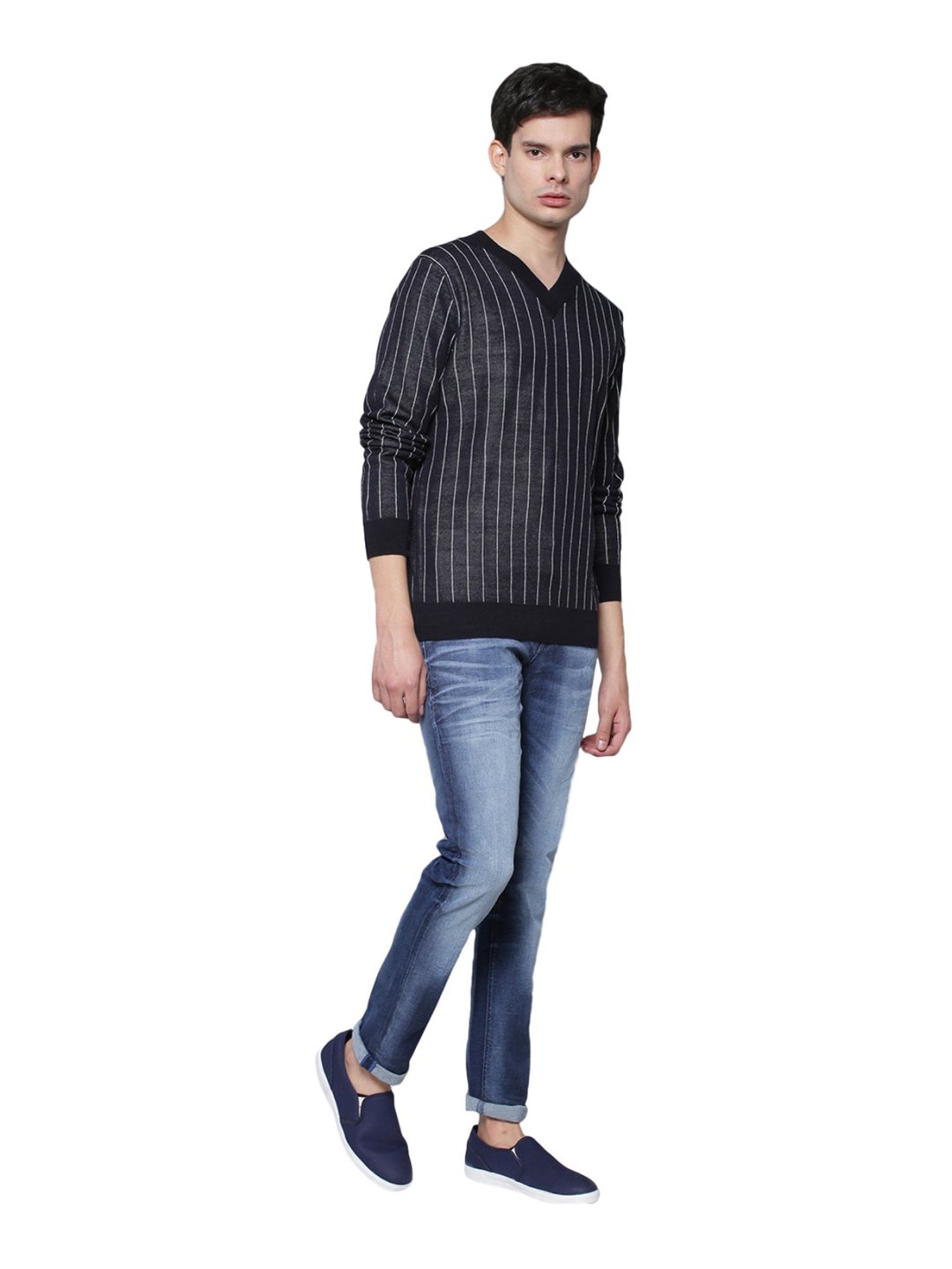 Antony Morato Black Slim Fit Striped Sweater