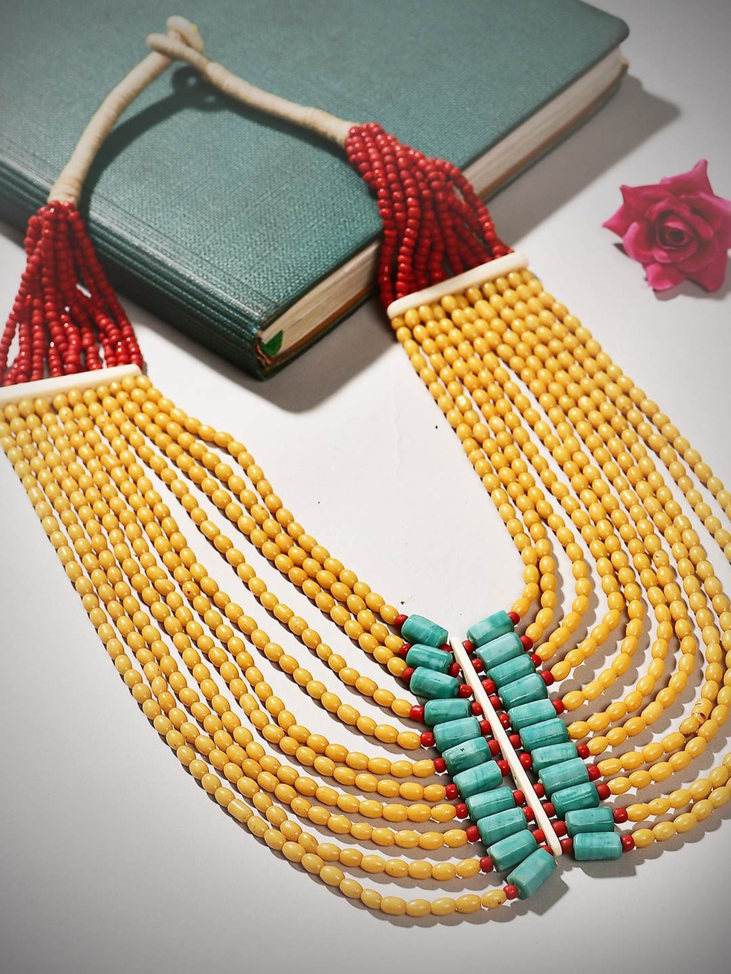 Imli Street Multicolor Vintage Naga Beaded Tribal Necklace