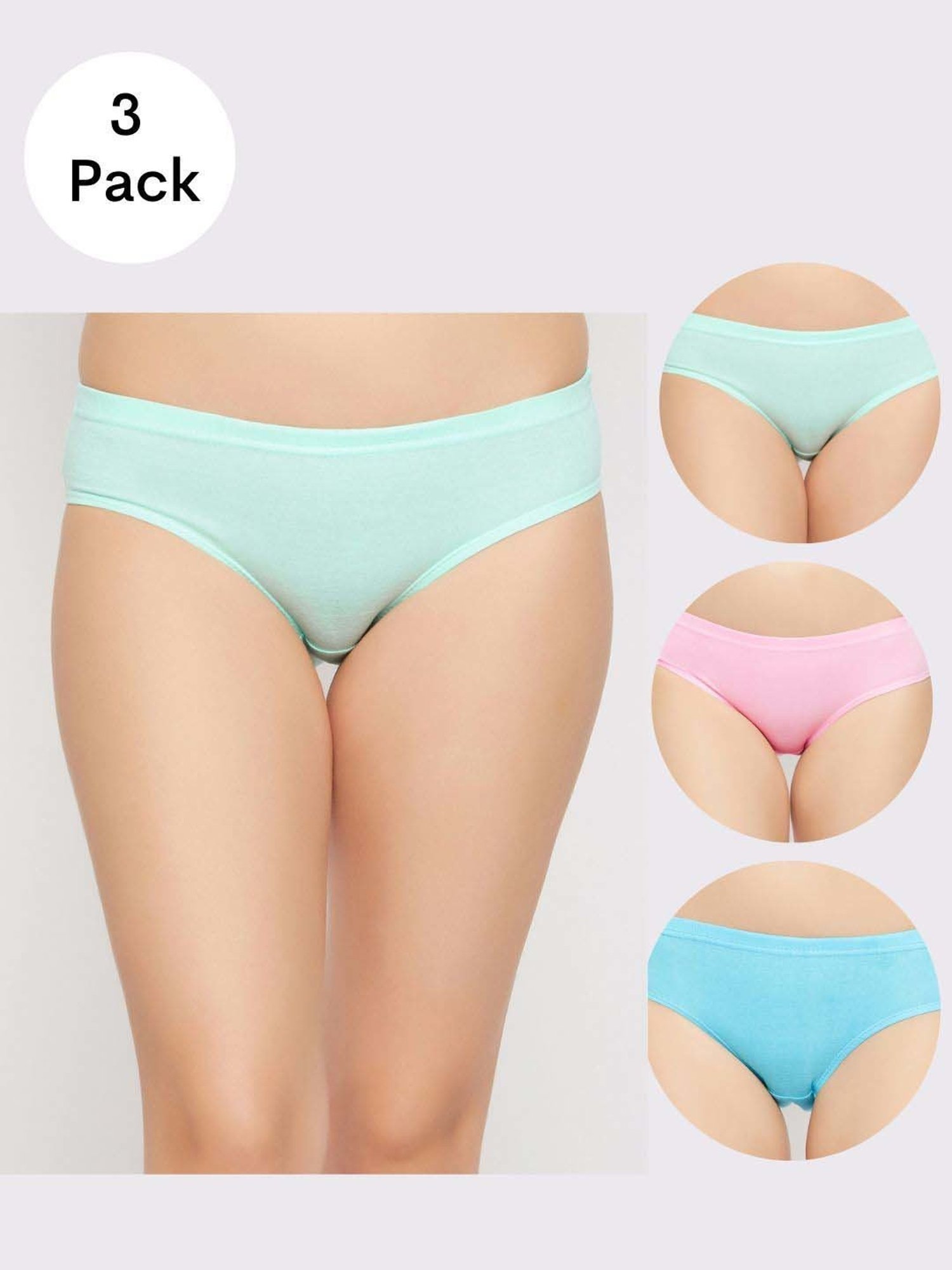 Secrets By ZeroKaata Assorted Cotton Hipster Panties - Pack Of 3