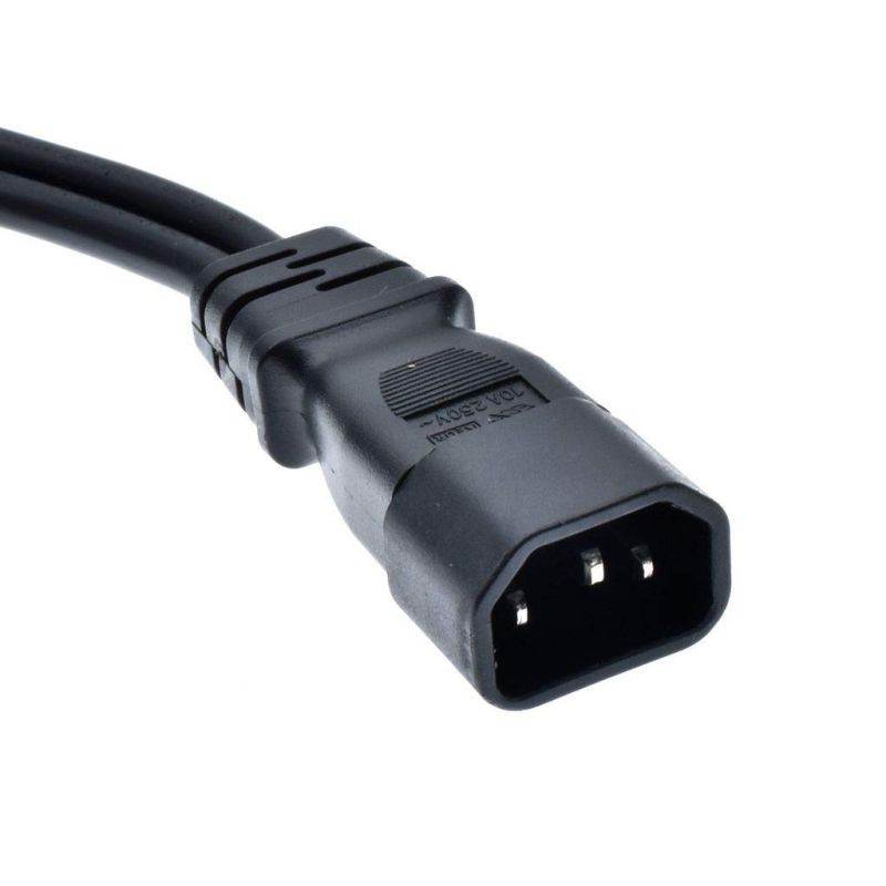 Tekit C14 to C13+NEMA 5-15R Y Splitter Power Plug Cord,Single IEC 320 C14 Male to C13+Nema 5-15R Female Splitter Adapter Cable Cord ,1ft /30mm