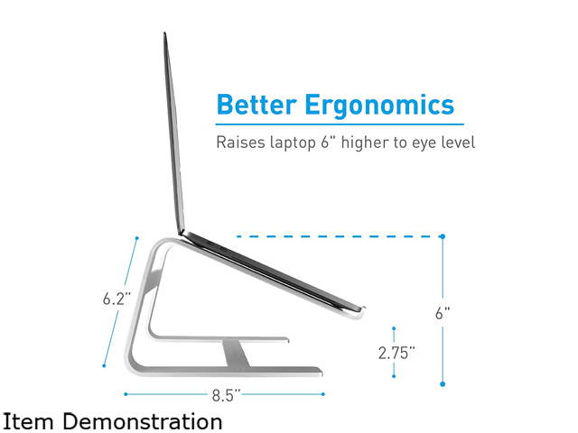 Macally Aluminum Laptop Stand for All Apple Macbook Pro / Air, Chromebook, Samsung, Acer, HP, Dell, & any Notebook between 10" to 17" (ASTAND)