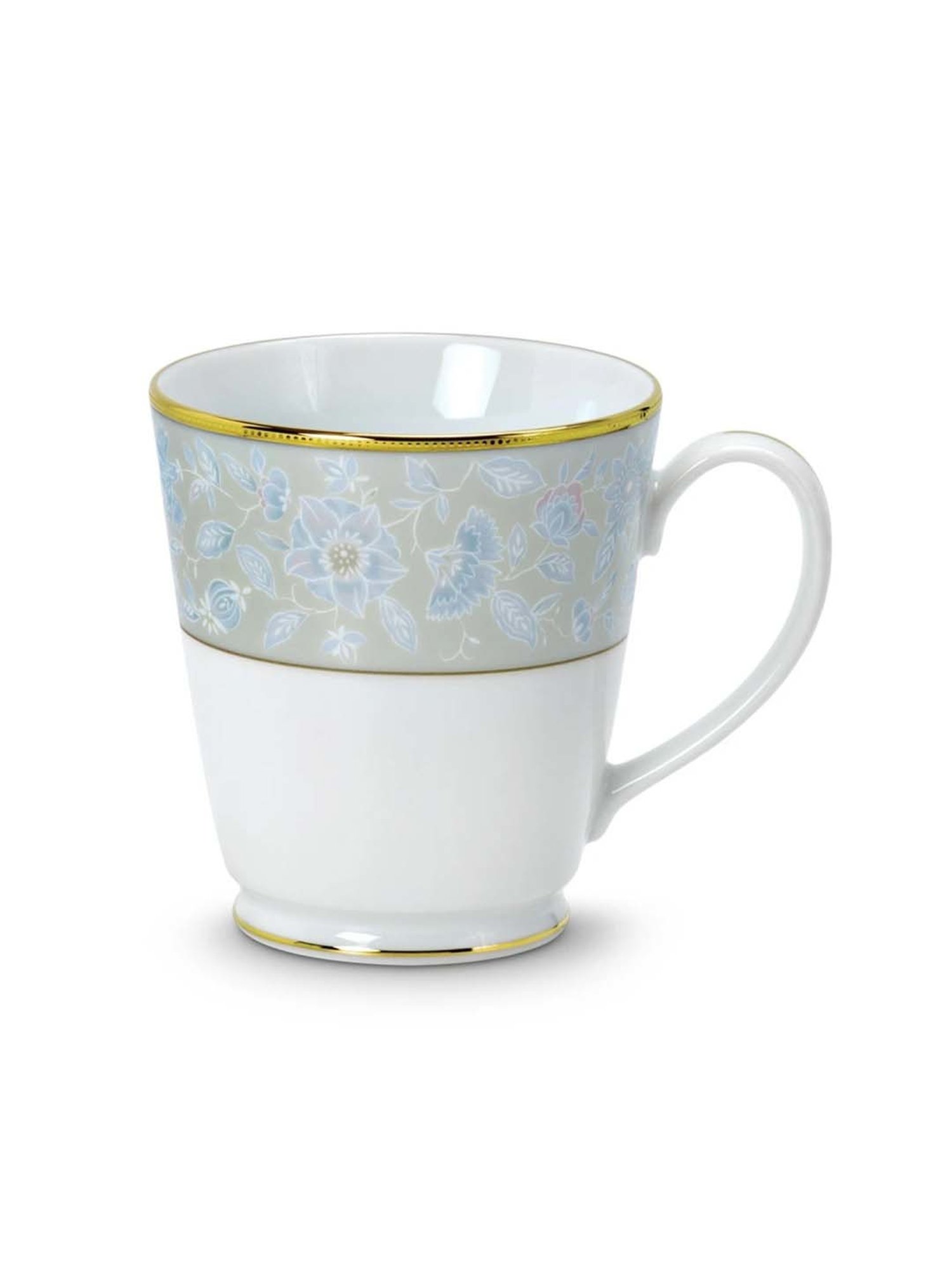 Noritake Peach Valley White & Grey Poreclain Milk Mug (0.37 L) - Set of 2