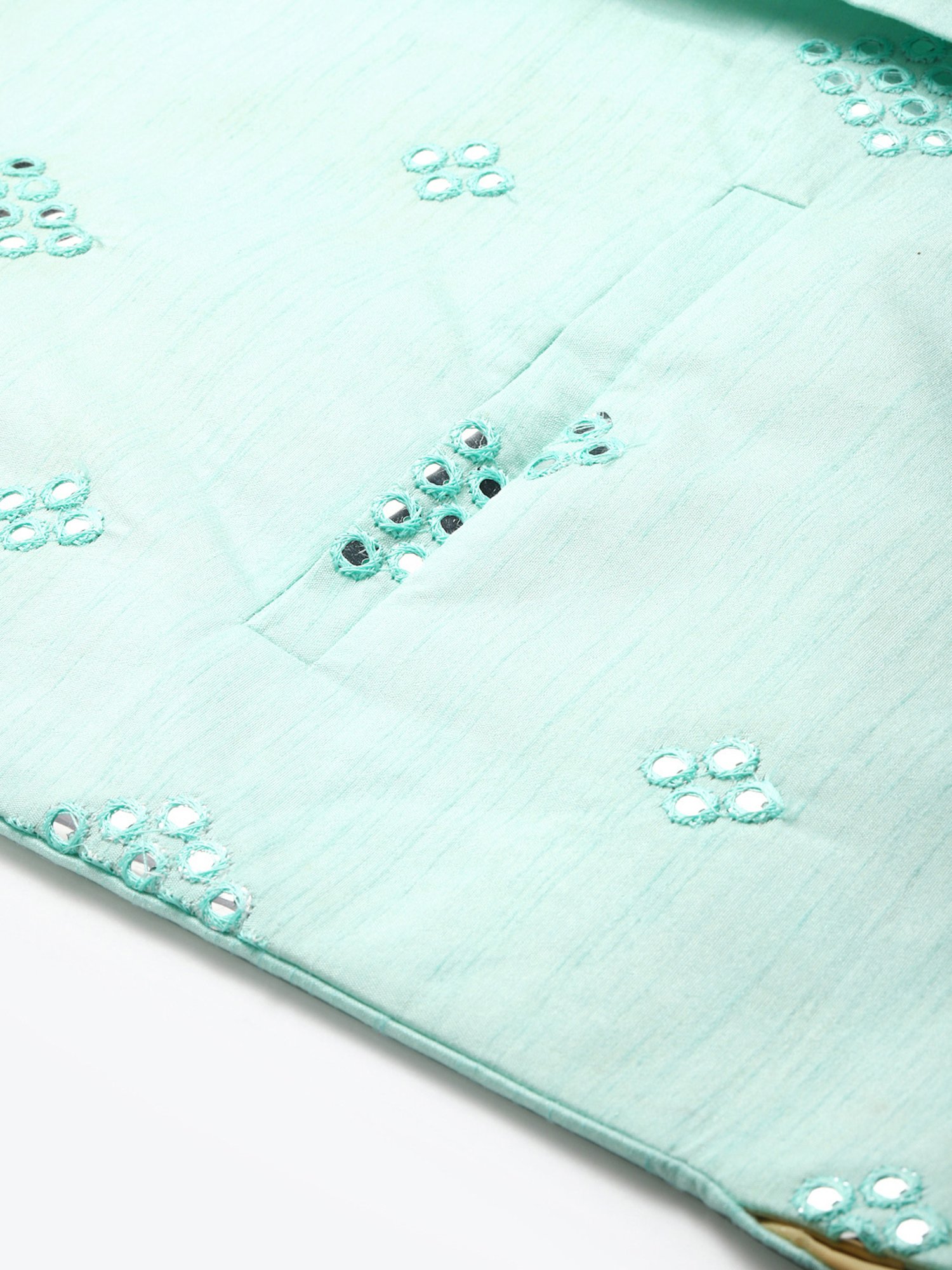 Sojanya Green Regular Fit Self Pattern Nehru Jacket