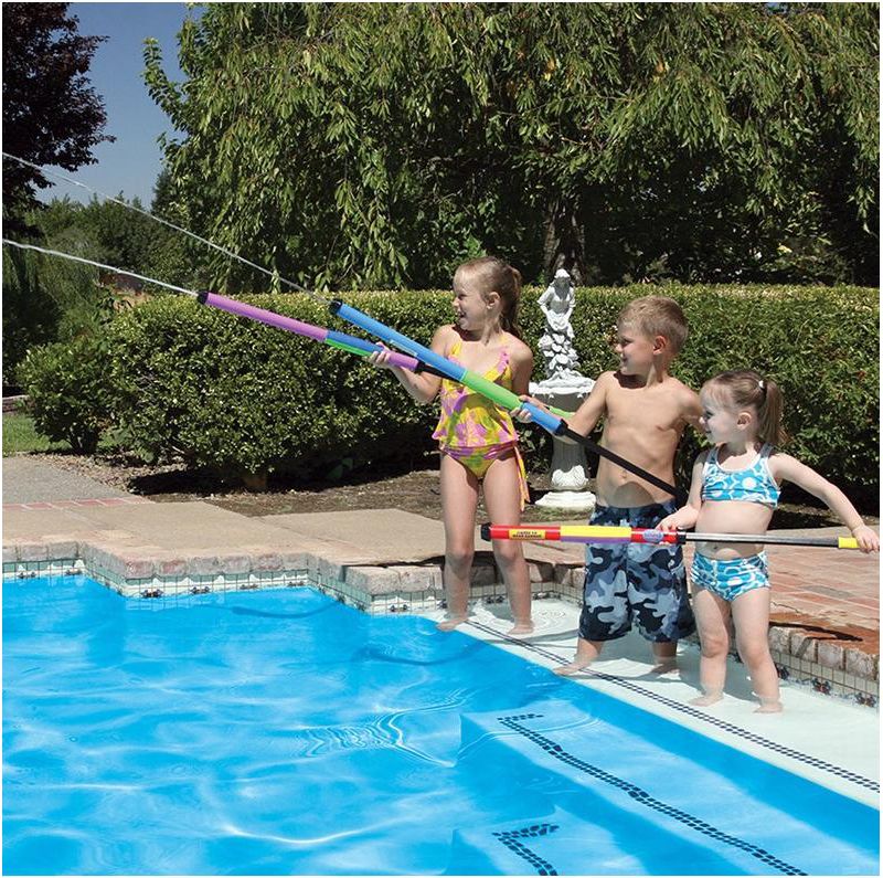Swim Central 33" Aqua Fun Water Pop Power Water Launcher Swimming Pool Squirt Toy - Pink/Blue
