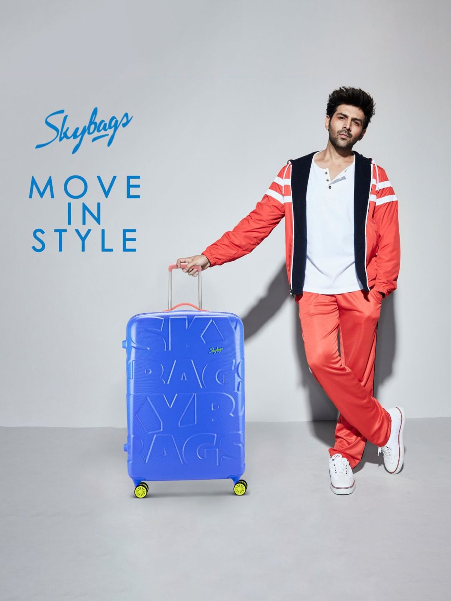 Skybags Dazzling Blue Amber Textured Hard Large Trolley Bag - 34 cm