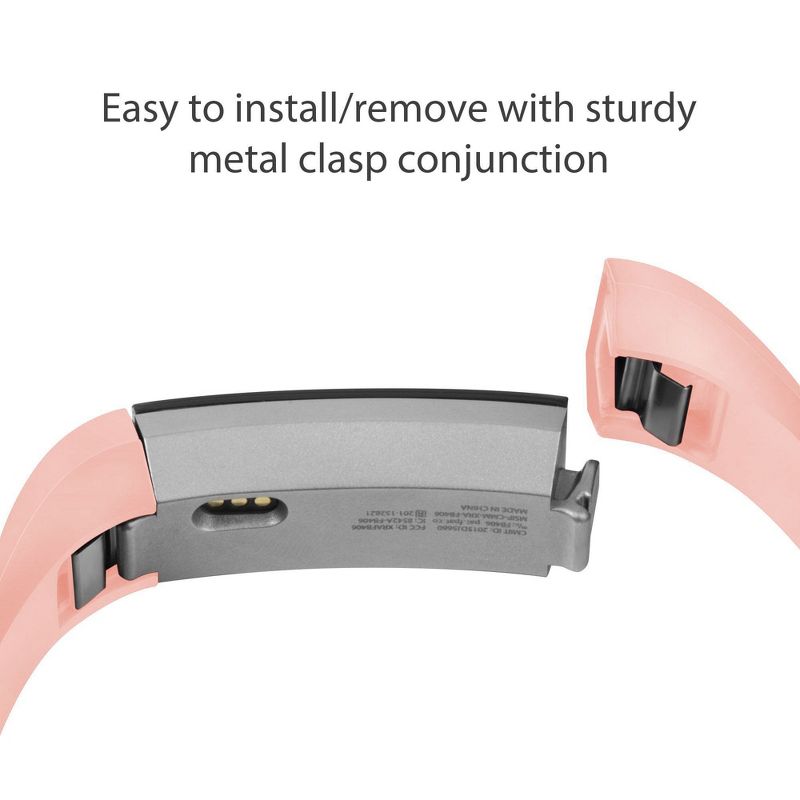 Zodaca For Fitbit Alta - Small S Size TPU Rubber Wristband Replacement Sports Watch Wrist Band Strap w/ Clasp - Pink