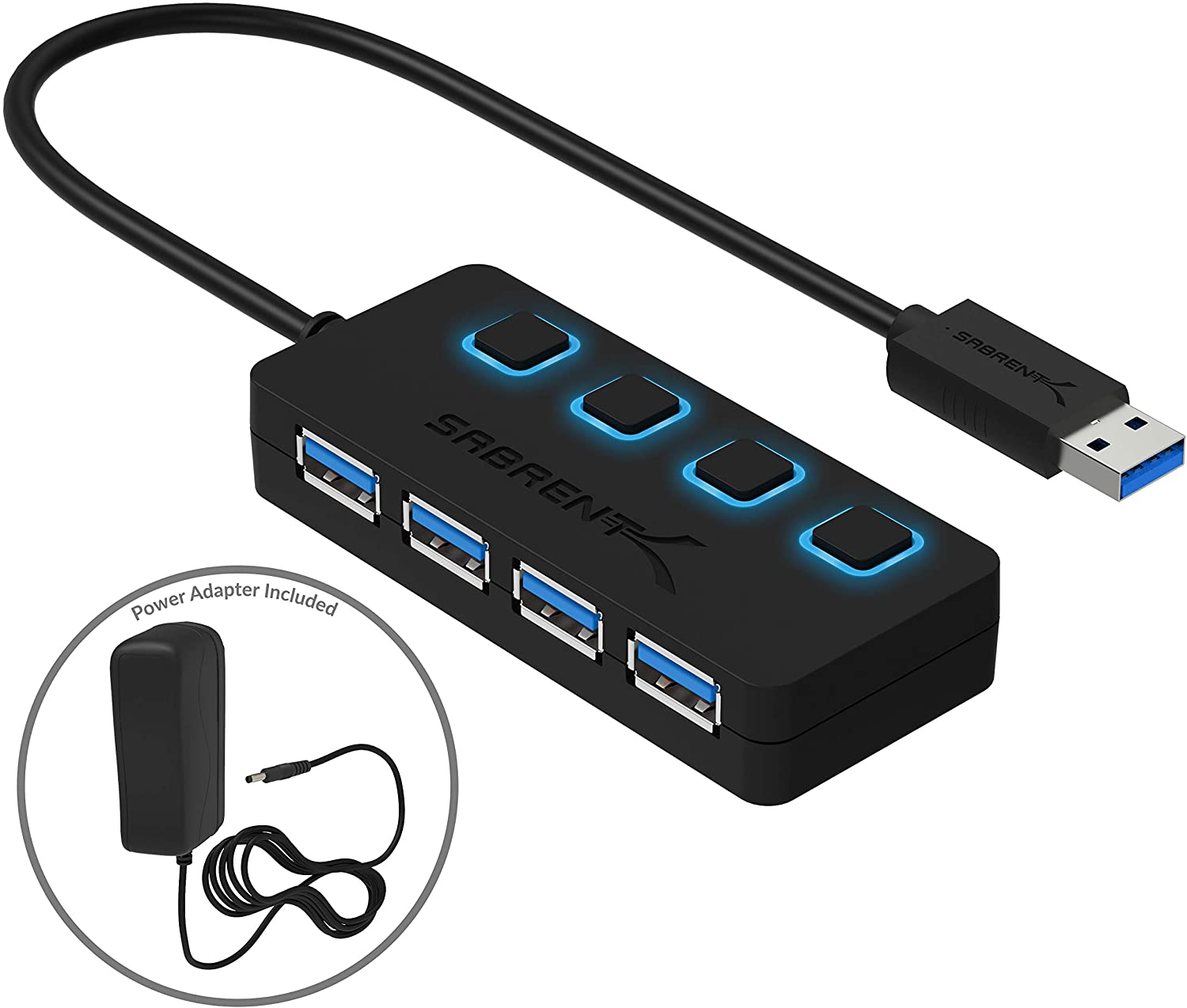 Madeng USB 3.0 HUB Adapter Extender Mini Splitter Box 3 Ports for PC Laptop Macbook Mobile Phone High Speed U Disk Reader