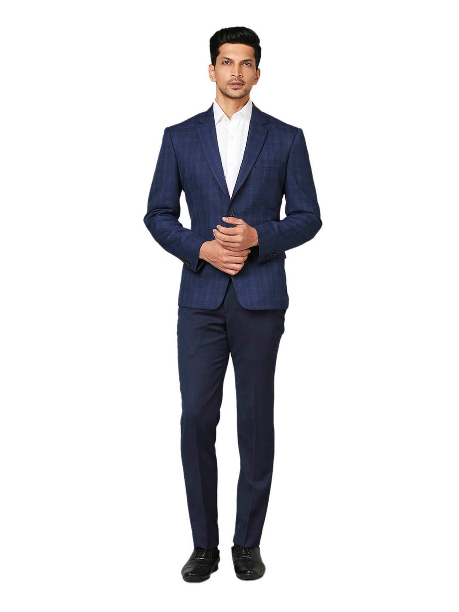 Raymond Dark Blue Checks Blazer