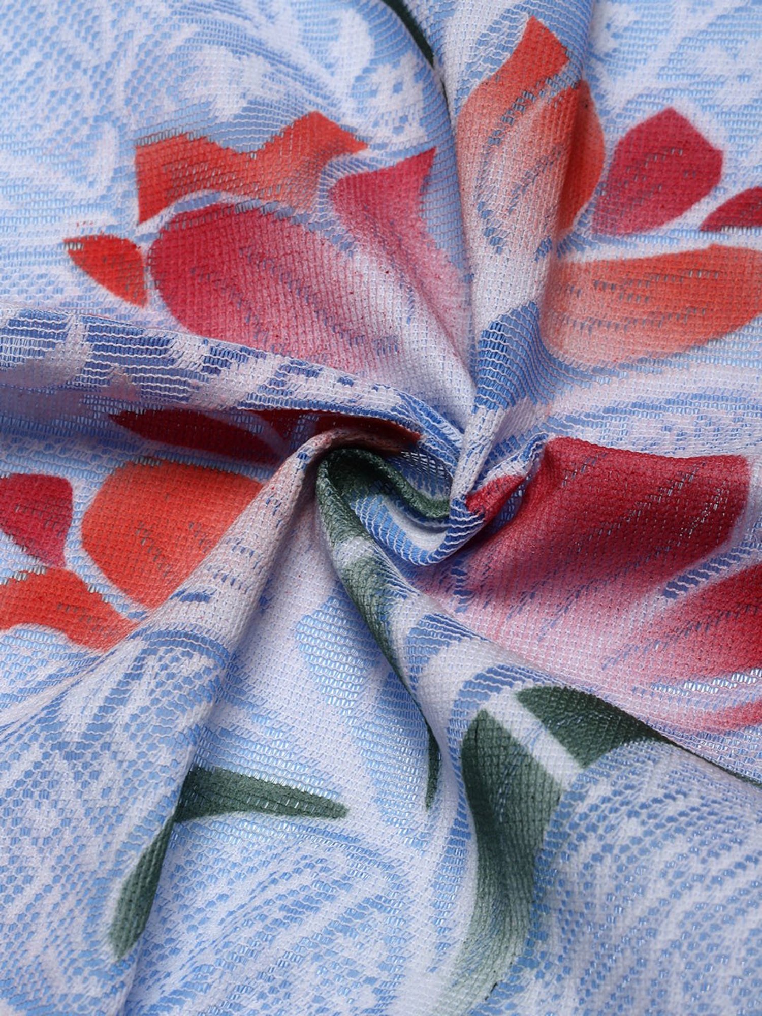 Nestasia Red & Cream Chevron Cotton Knitted Throw blanket with texture for Living Room or Bedroom