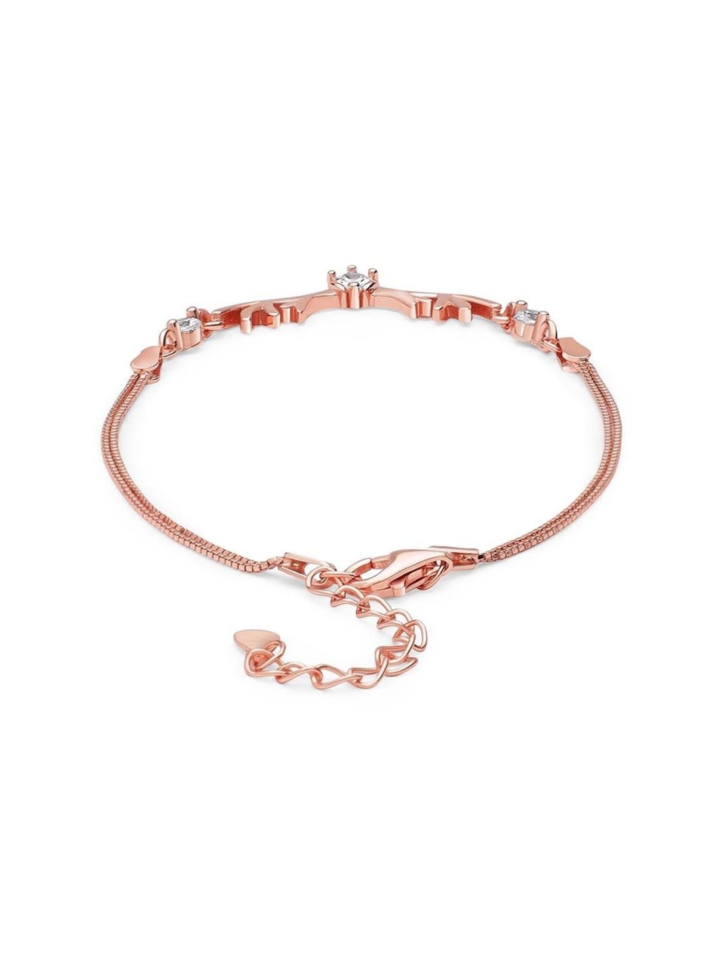 GIVA Anushka's 92.5 Sterling Silver Deer Rose Gold Bracelet for Women