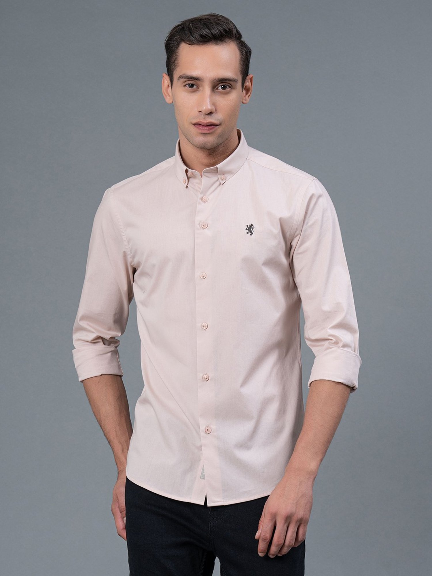 Red Tape Dusty Pink Regular Fit Cotton Shirt