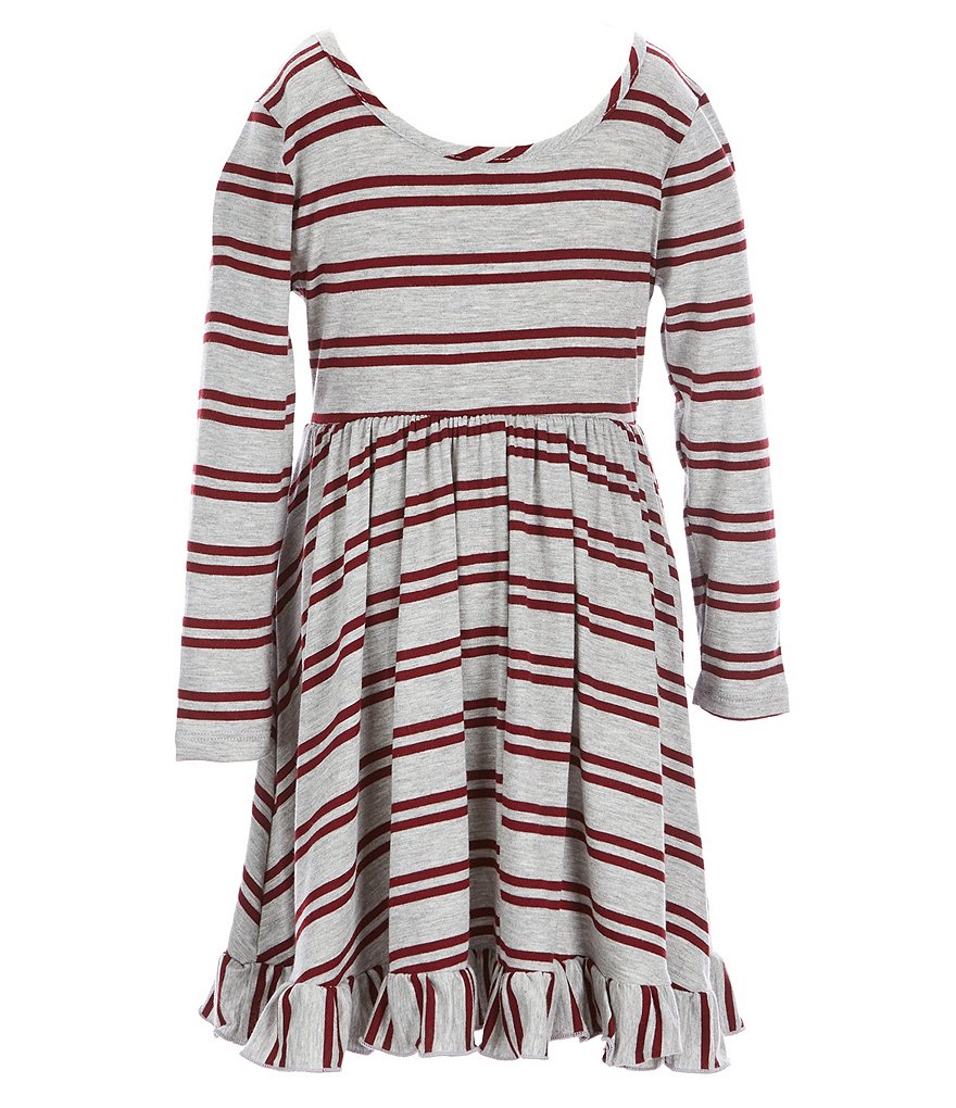 Laura Ashley Little Girls 2T-6X Seersucker/Strawberry-Print Mesh Fit-And-Flare Dress