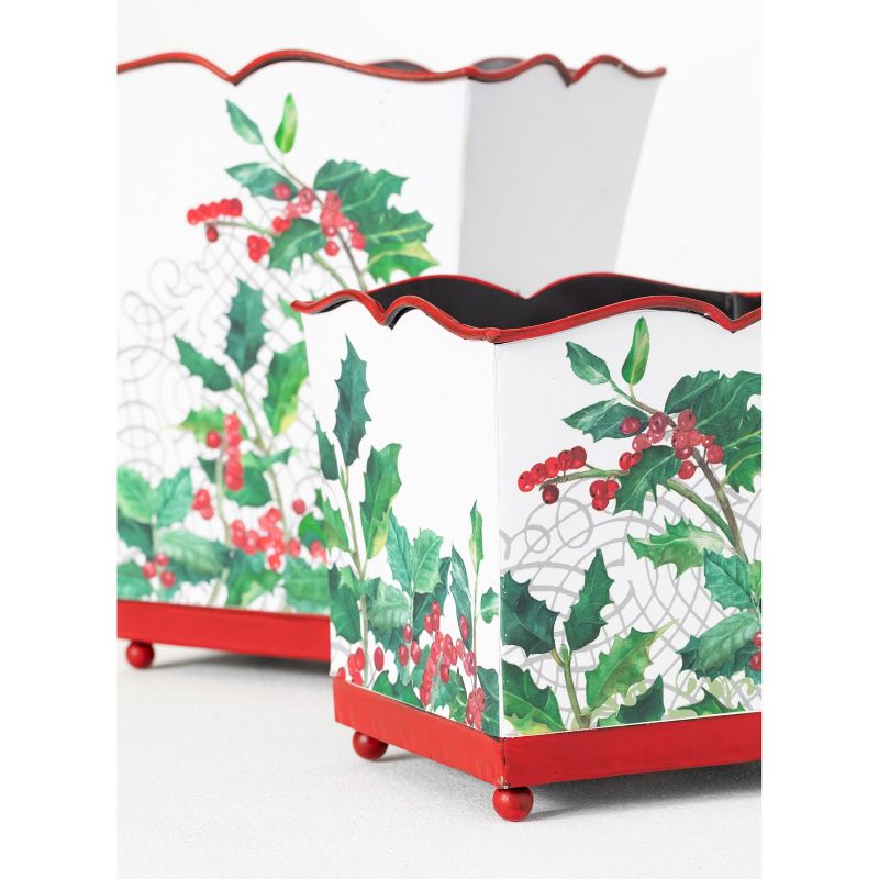 Set of 2 Metal Planters White - CosmoLiving by Cosmopolitan