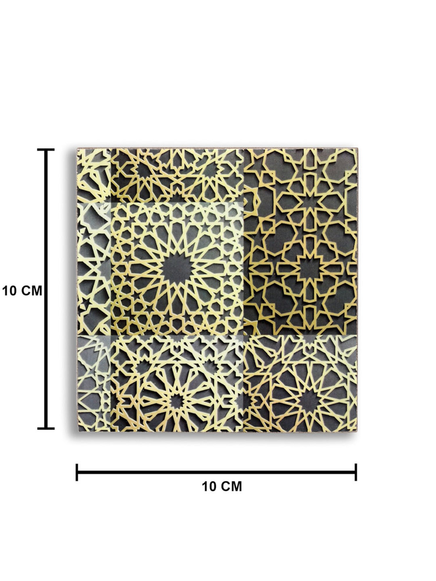 Crayton Hexagon Beige Geometric MDF Coaster - Set of 4